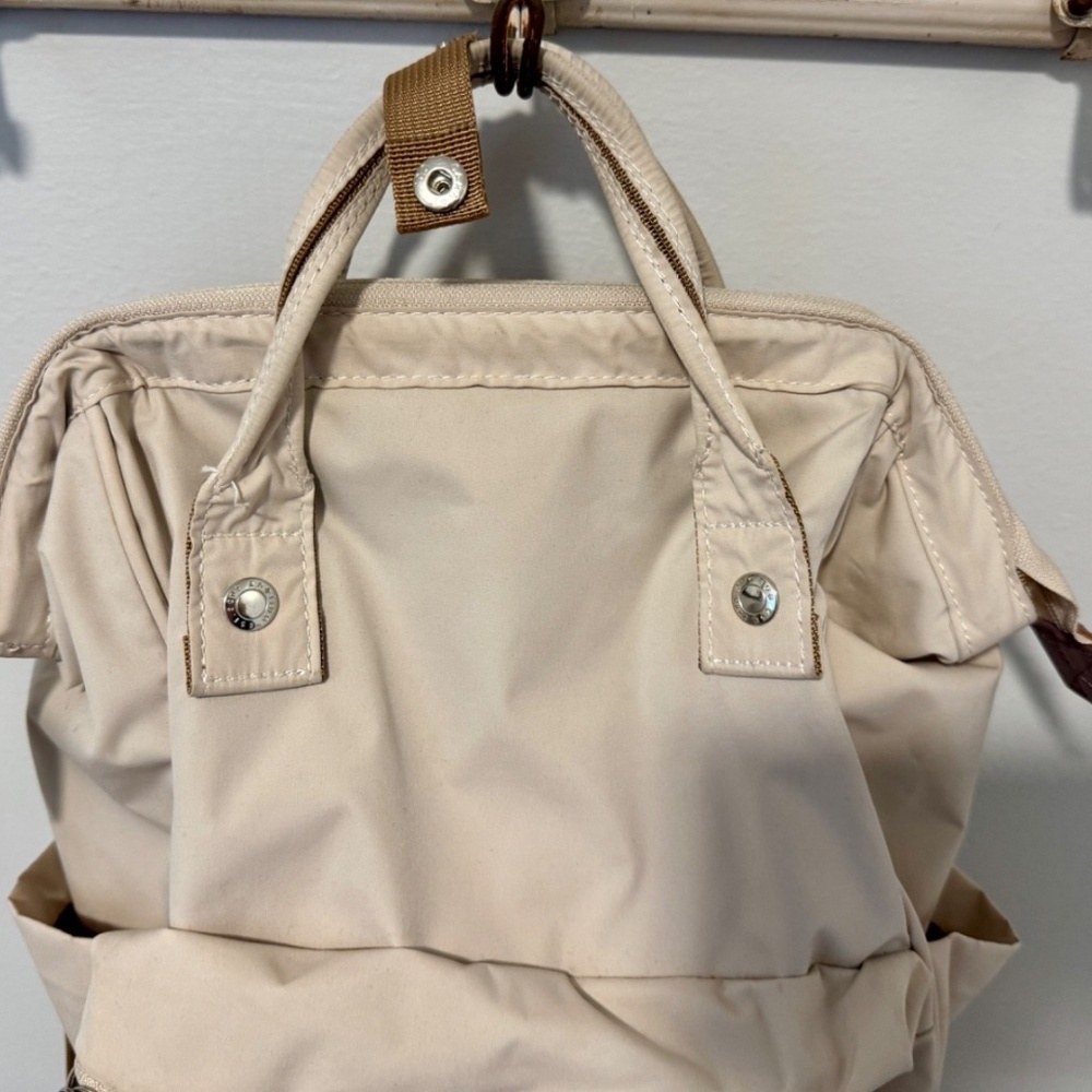 Anello Circle Lightweight Backpack Tan Multi-Pock… - image 3